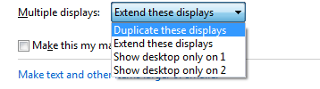 Windows 7 Choose Display Configuration
